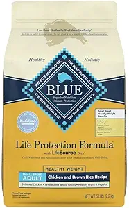 Blue Buffalo Life Protection Formula Healthy Weight Small Breed Dry Dog Food Chicken Brown Rice 5lb
