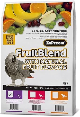Zupreem Fruitblend Natural Fruit Flavors for Medium Birds 35 lbs bird food