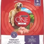 Purina ONE High Protein Dry Senior Dog Food Vibrant Maturity Adult 7 Plus Pack of 4 4 lb bags
