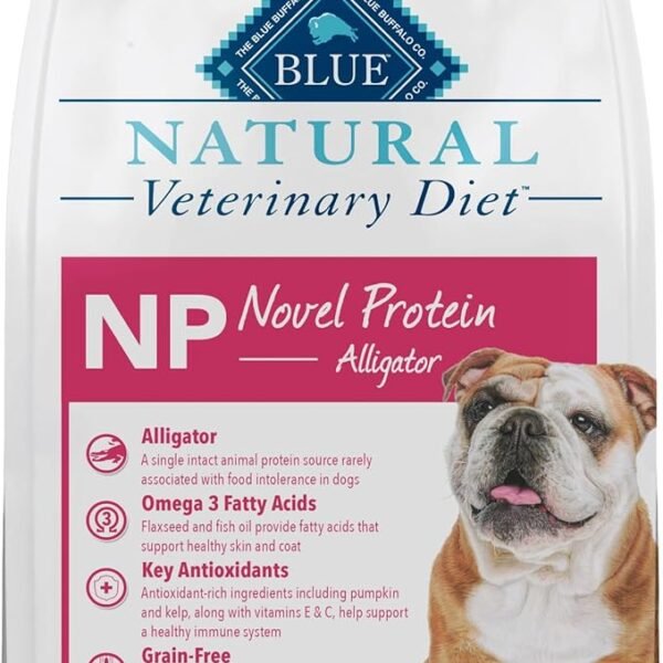 Blue Buffalo Natural Veterinary Diet NP Novel Protein Dry Dog Food for Food Sensitivity, Alligator - 6 lb