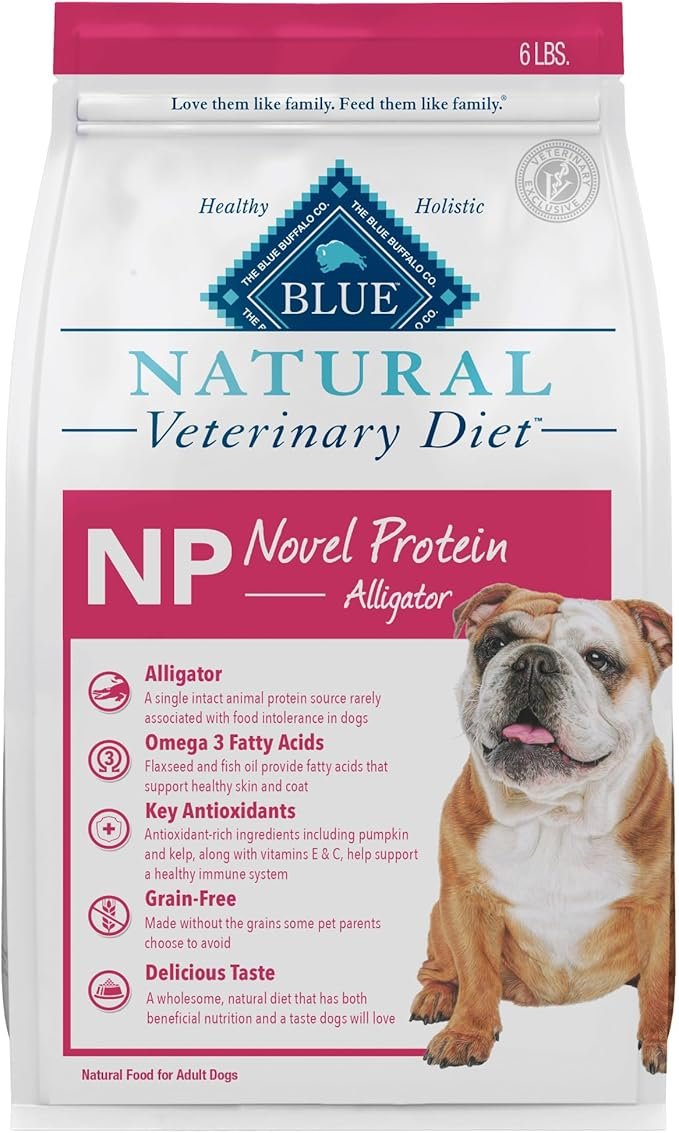 Blue Buffalo Natural Veterinary Diet NP Dry Dog Food - Alligator, Food Sensitivity Formula, 6 lb Blue Buffalo Natural Veterinary Diet NP Novel Protein Dry Dog Food for Food Sensitivity, Alligator - 6 lb