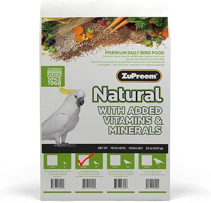 ZuPreem AvianMaintenance Natural Bird Diet for Cockatiels