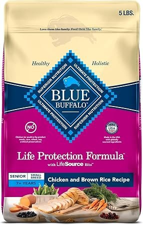 Blue Buffalo Life Protection Formula Small Breed Senior Dry Dog Food with Chicken & Brown Rice - Joint Health & Immunity, 5 lb