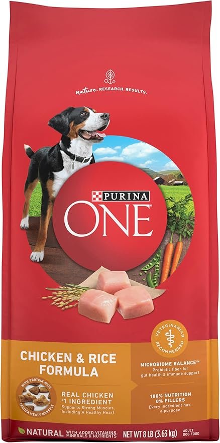 Purina ONE SmartBlend Chicken and Rice Adult Dog Food 8 lb bag