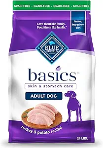 Blue Buffalo Basics Grain-Free Adult Dry Dog Food Turkey 24lb