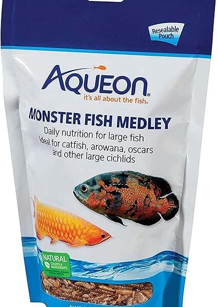 Aqueon Monster Fish Medley 3.5 oz – High Protein Aquarium Fish Food