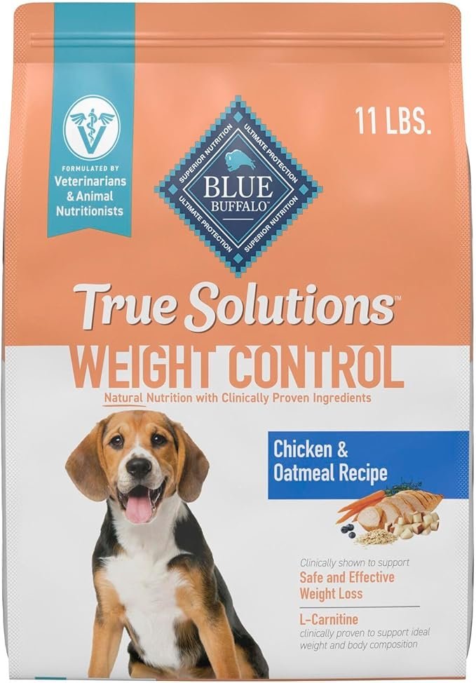 Blue Buffalo True Solutions Weight Control Natural Dry Dog Food for Adult Dogs, Chicken, 11-lb Bag