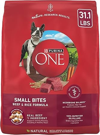 Purina ONE Small Bites Beef and Rice High Protein Dry Dog Food 31.1 lb