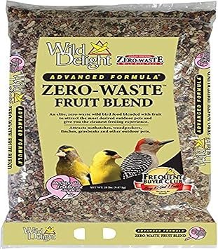 Wild Delight Zero-Waste Fruit Blend Bird Food 20 lb – Nutritious Fruit Mix for Wild Birds