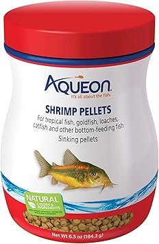 Aqueon Shrimp Pellets Sinking Food 6.5 oz for Bottom Feeding Fish