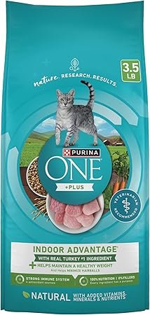 Purina ONE Natural Low Fat Weight Control Indoor Dry Cat Food +PLUS Indoor Advantage 3.5 lb Bag