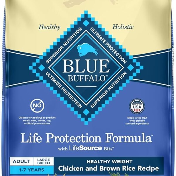Blue Buffalo Life Protection Formula Healthy Weight Large Breed Adult Dry Dog Food Chicken Brown Rice 30lb