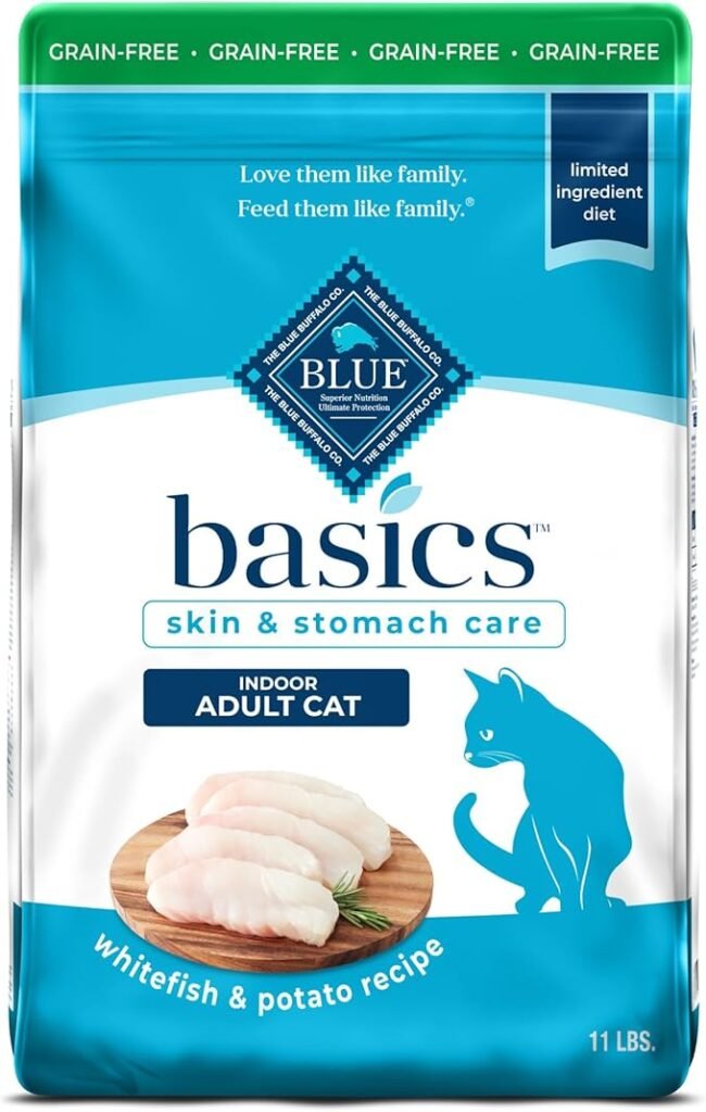 Basics Grain-Free Dry Cat Food skin and stomach care fish potato 11 lb bag