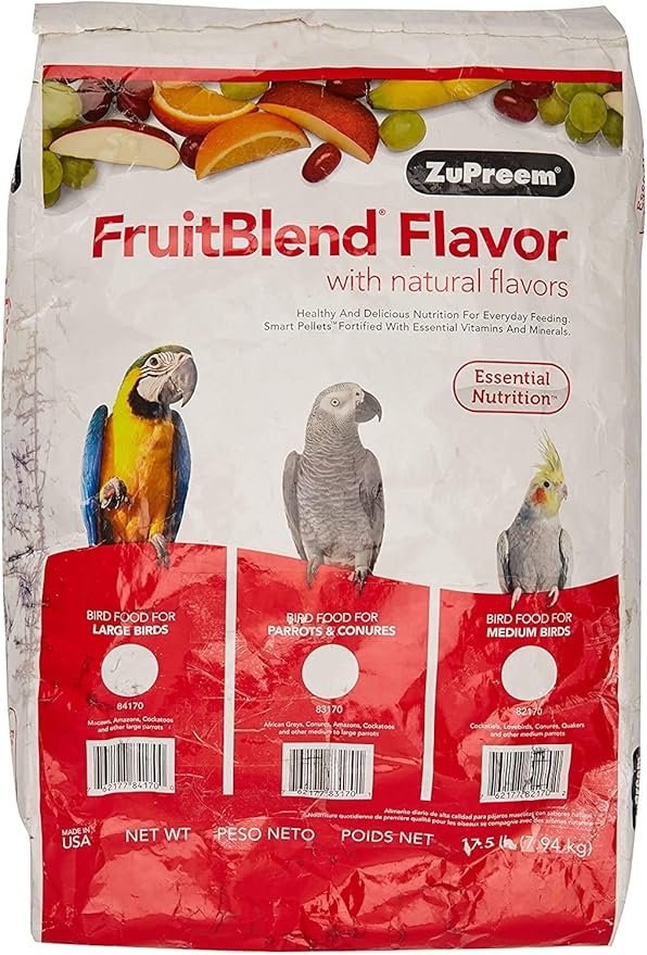 Zupreem 230335 FruitBlend Large Parrot Food 17.5-Pound