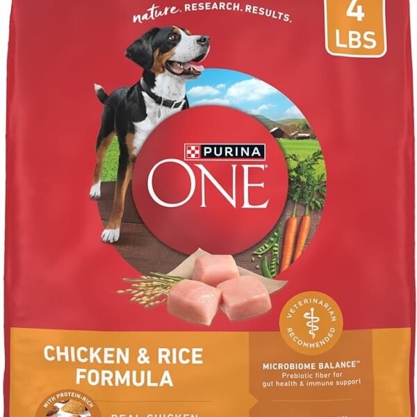 Purina ONE Chicken and Rice Formula Dry Dog Food 4 pack 4 lb bags