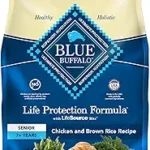 Blue Buffalo Life Protection Formula Senior Dry Dog Food, Supports Joint Health and Mobility, Made with Natural Ingredients, Chicken & Brown Rice Recipe, 15-lb. Bag