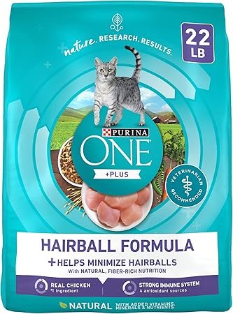 Purina ONE Natural Cat Food - Hairball Control +PLUS Formula, 22 lb