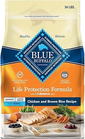 Blue Buffalo Life Protection Formula Large Breed Adult Dry Dog Food with Chicken & Brown Rice - Supports Joint Health & Lean Muscles, 34 lb