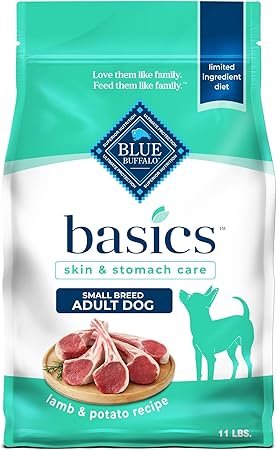 Blue Buffalo Basics Grain-Free Dry Dog Food for Small Breed Adult Dogs with Lamb - Limited Ingredient Diet, 11 lb