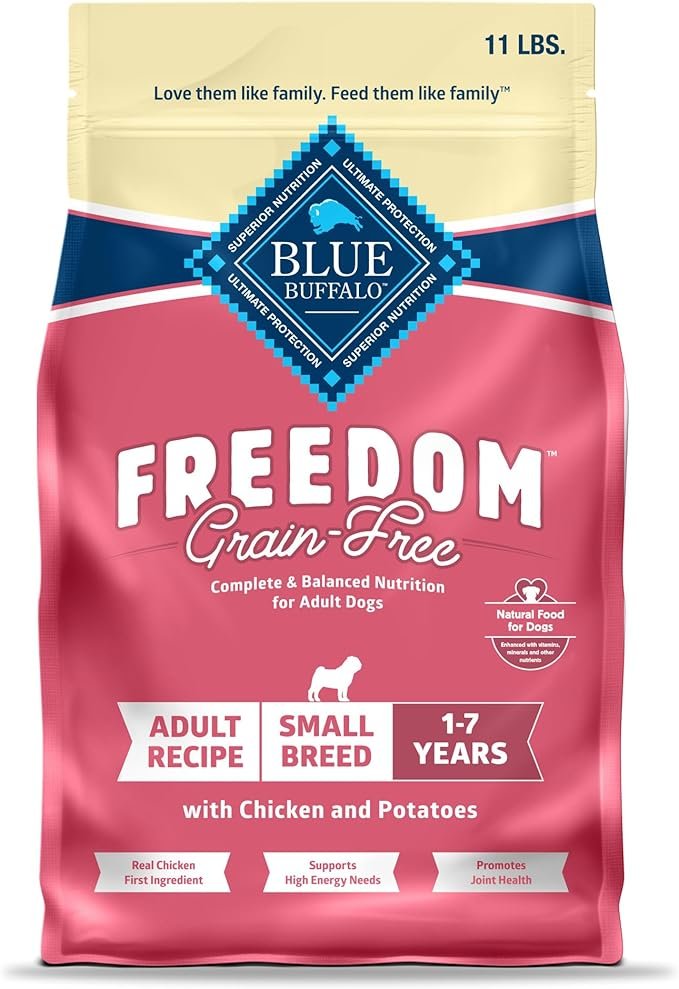 Blue Buffalo Freedom Grain-Free Small Breed Dry Dog Food with Chicken & Potatoes - Supports High Energy, 11 lb