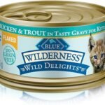 Blue Buffalo Wilderness Wild Delights kitten wet food flaked chicken trout 3 oz cans 24 pack
