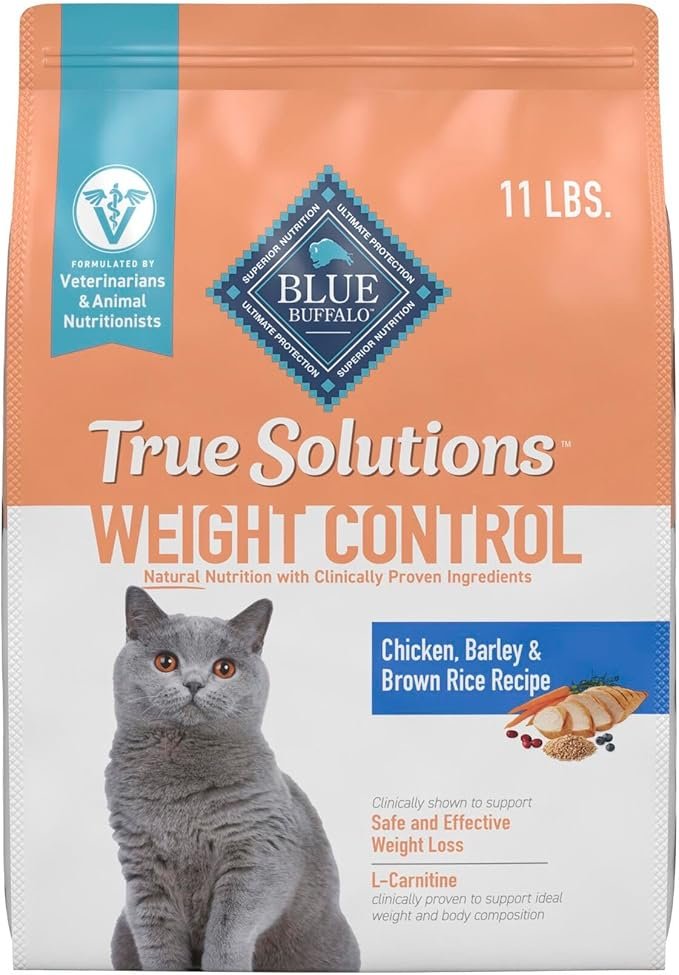Blue Buffalo True Solutions Weight Control natural dry cat food chicken 11 lb bag