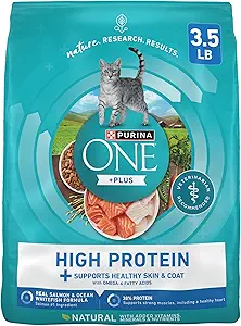Purina ONE High Protein Cat Food - Salmon & Ocean Whitefish, Skin & Coat Health, 3.5 lb