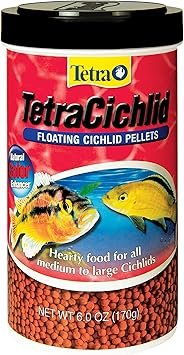 TetraCichlid fish floating cichlid pellets nutritionally balanced diet 6 oz