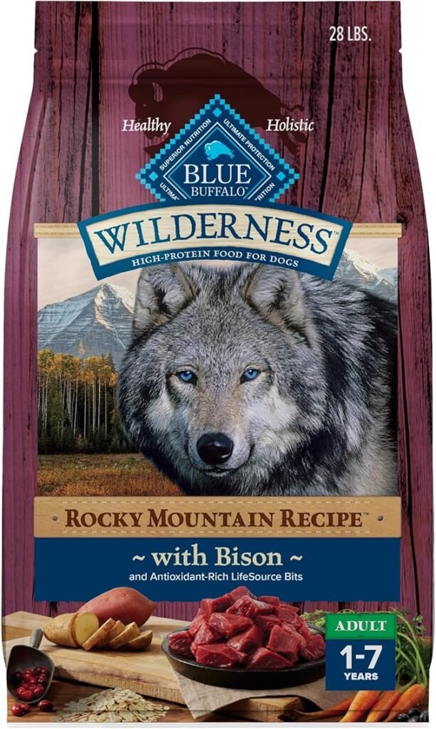 Blue Buffalo Wilderness Rocky Mountain Recipe High-Protein Adult Dry Dog Food with Bison and Wholesome Grains - 28 lb