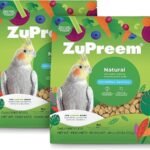 ZuPreem Natural Pellets Bird Food for Medium Birds 2.5 lb (Pack of 2) - Daily Nutrition, Made in USA for Cockatiels, Quakers, Lovebirds, Small Conures