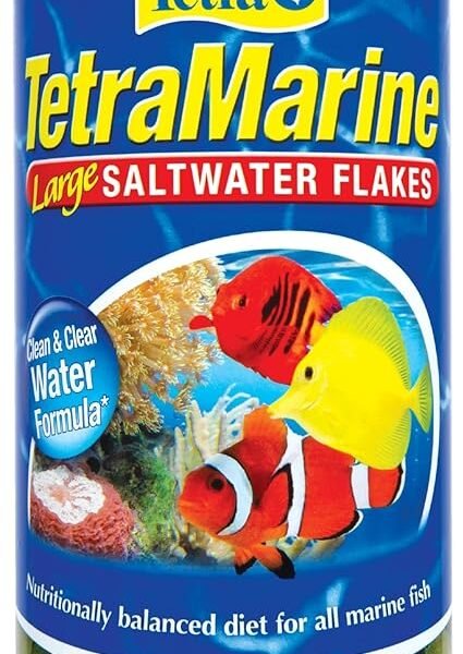 TetraMarine large saltwater flakes nutritionally balanced fish food 5.65 oz