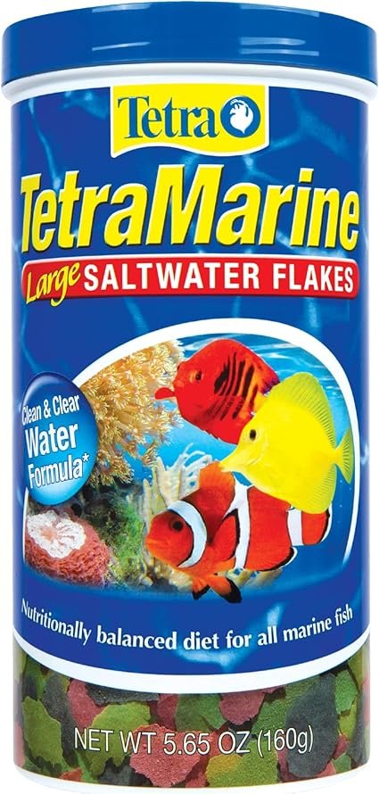 TetraMarine large saltwater flakes nutritionally balanced fish food 5.65 oz