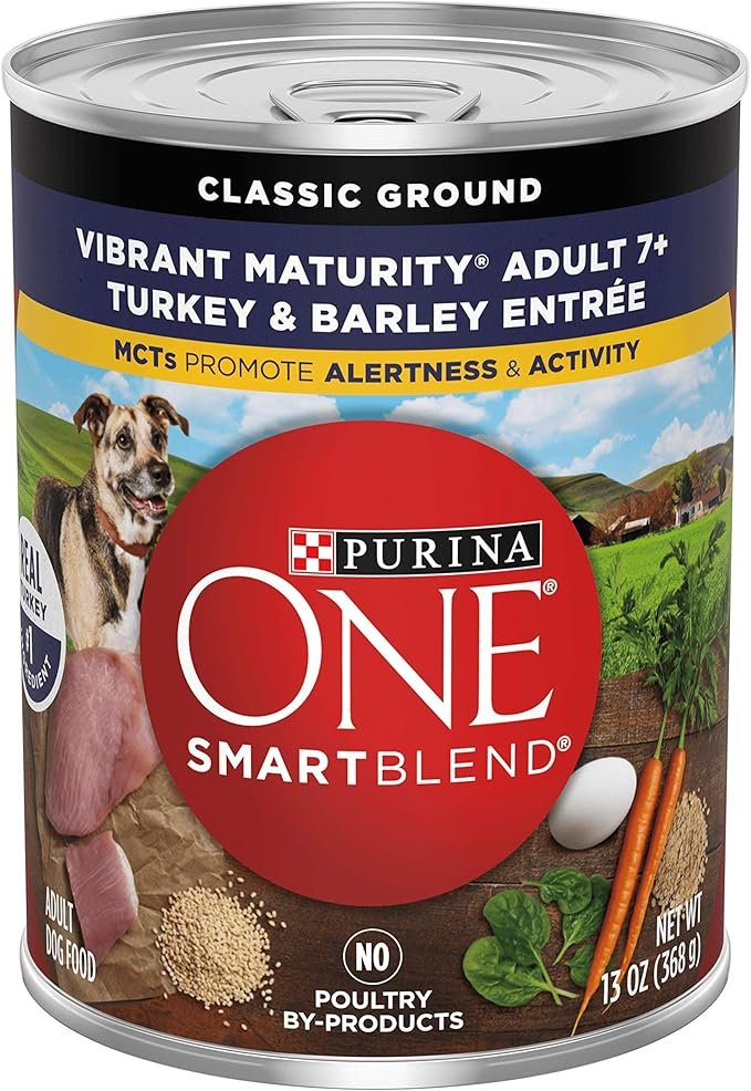 Purina ONE SmartBlend Adult Dog Food Turkey and Barley Entree 12 pack 13 oz cans