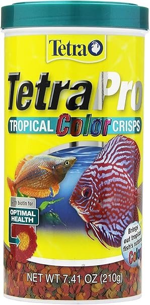 TetraPro Tropical Color Crisps fish food with natural color enhancers, 7.41 oz