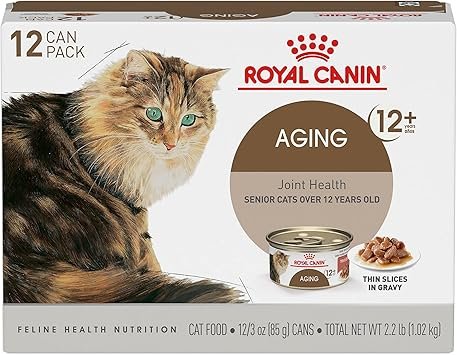 Royal Canin Aging 12+ Thin Slices in Gravy Canned Cat Food 3 oz Can 12-Pack