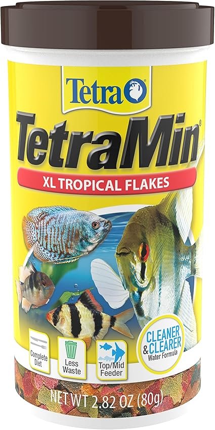 Tetra TetraMin XL tropical flakes large flakes nutritionally balanced fish food 2.82 oz