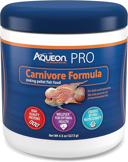 Aqueon PRO Pellet Fish Food Carnivore Formula 4.5 oz for Aquarium Fish