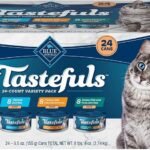 Blue Buffalo Tastefuls wet cat food pate variety pack chicken turkey ocean fish tuna 5.5 oz cans 24 count