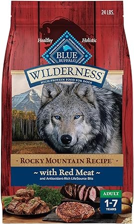 Blue Buffalo Wilderness Rocky Mountain High-Protein Adult Dry Dog Food Red Meat 24lb