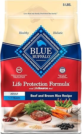 Blue Buffalo Life Protection Formula Adult Dry Dog Food with Beef & Brown Rice - Supports Strong Muscles, 5 lb