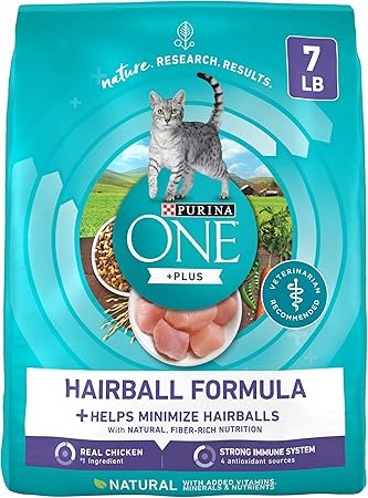 Purina ONE Natural Cat Food Hairball Control +PLUS Hairball Formula 7 lb Bag