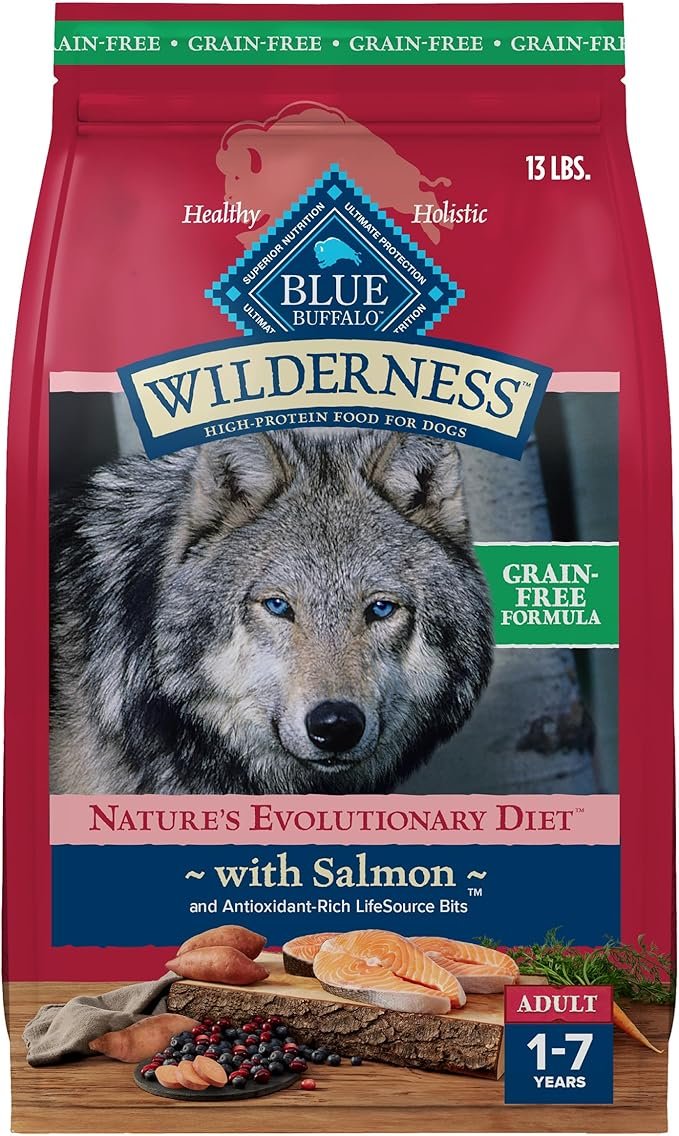 Blue Buffalo Wilderness Adult High-Protein Dry Dog Food with Real Salmon - Grain-Free, 13 lb Blue Buffalo Wilderness Adult High-Protein Dry Dog Food with Real Salmon - Grain-Free, 13 lb
