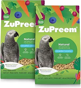 ZuPreem Natural Bird Food Pellets for Parrots and Conures 3 lb Pack of 2
