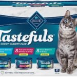 Blue Buffalo Tastefuls flaked wet cat food variety pack tuna chicken fish shrimp 3 oz cans 12 count