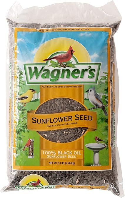 Wagner 52023 Black Oil Sunflower Seed Wild Bird Food 5lb Bag