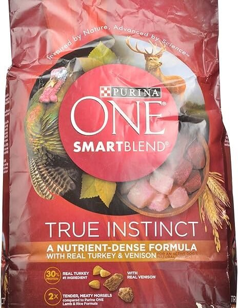 Purina ONE High Protein Natural Dry Dog Food SmartBlend True Instinct with Real Turkey and Venison 4 pack 3.8 lb bags